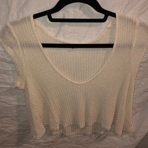 Off-White Flowy Crop Top